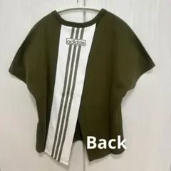 adidas バックデザイン Tシャツ カーキ Mサイズ　希少のサムネイル