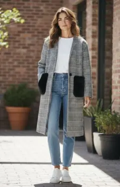 新品 オーラ満点 FOXファー付きロングコート 大人上品ピンク 2025年