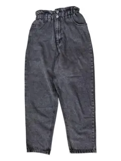 INGNI ブラック テーパードデニムパンツ ウエストゴム　フリー