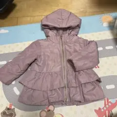 フリル付きアウター 80サイズ くすみピンク　女の子　女の子ベビー