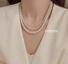 ✨新品未使用2連パールネックレス パール調 ネックレス フォーマル　パーティ