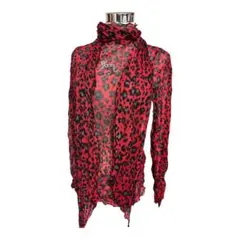 美品★伊太利屋レオパード柄 シースルー 長袖カットソー&ストールのサムネイル