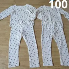 Cool Beans 花柄 長袖パジャマ 100cm　2枚セット