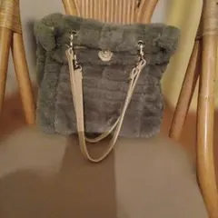ファー グレー ショルダーバッグ