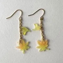 もみじ　イチョウ　ピアス1 ハンドメイド