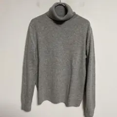 UNIQLO カシミヤ100% タートルネックニット グレー XL レディース