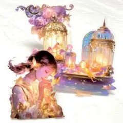 ◤シール◢✨新品✨　神秘的な世界　バード　8枚入り　ファンタジー　PET　小鳥