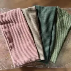 リブ編みヘアバンド4点セット