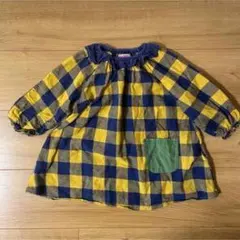 チェック柄七分袖ワンピース