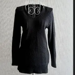 aht ブラック Vネック 長袖 Tシャツ L