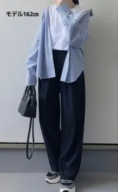 GU ストライプオーバーサイズシャツ（長袖）のサムネイル