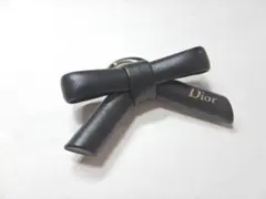 Dior ディオール リボン型 レザー キーリング チャーム キーホルダー