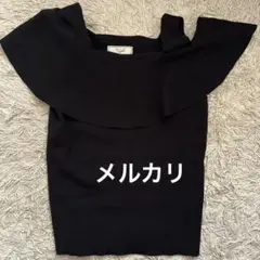 Noela オフショル ニット 半袖 ブラック F
