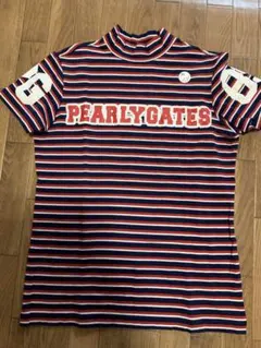 PEARLY GATES ストライプ ハイネックシャツ