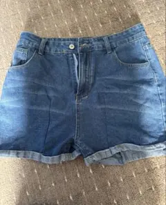 レディース デニムショートパンツ ブルーのサムネイル