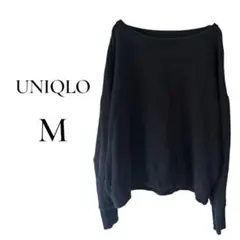 UNIQLO スウェットトレーナー クルーネック ブラック シンプル 無地