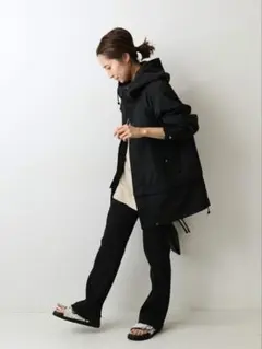 お値下げ!!【試着のみ】FRAMeWORK フードミドル 2WAYブルゾン　黒