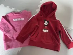 BABYDOLL ベビードールミッキートレーナー 90サイズ　ピンク赤　パーカー