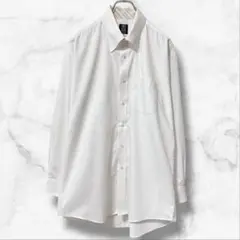 【BRICK HOUSE】長袖ワイシャツ カッターシャツ(LL)ストライプ 白