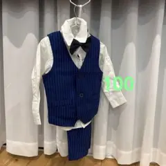 ネイビーブルーストライプ フォーマルスーツ 100cm