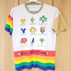 【希少】カステルバジャック 90s レトロTシャツ レインボー Lサイズ
