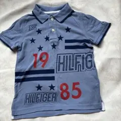 TOMMY HILFIGER キッズ ポロシャツ 110 青 星と数字のプリント