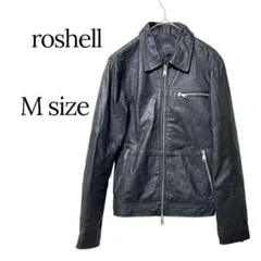 roshell 本革シングルレザージャケット黒Mのサムネイル