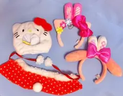 3点セット　ハローキティ　マイメロディ　ぬい活　推し　カチューシャ　ポンチョ