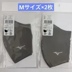 MIZUNO マスク　 Mサイズ×2枚　グレー