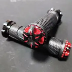 ハンドル グリップ 赤 ホンダ 22.2mm バーエンド 一体型のサムネイル