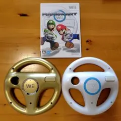 wii マリオカート ハンドル白＆ゴールド ソフトセット