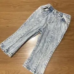 しまむら RELA フレア デニム パンツ ケミカルウォッシュ 90