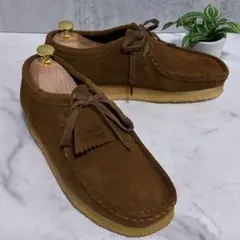 試着のみ クラークス ワラビー 本革 ブラウン スエード 定番モデル ショート丈