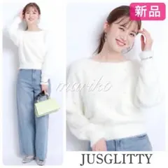 新品★ジャスグリッティー ビジュードットフラッフィーニット プワイザーリッシェ