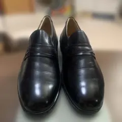 黒ローファー 低ヒール ビジネスシューズ