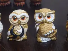 カラフル フクロウ 置物 セット