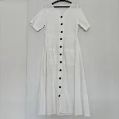 シャツワンピース 半袖 ロングワンピース 羽織り Ｍサイズ