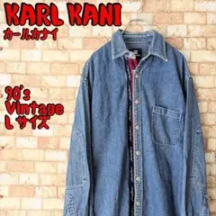【90's☆vintage 】KARL KANI デニム 長袖 シャツのサムネイル