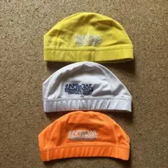 セントラル水泳帽 3点セット（イエロー・ホワイト・オレンジ）