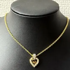 Christian Dior ネックレス diorロゴ ハート ラインストーン