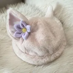 【美品】リーナ・ベル 耳付き ファンキャップ 58cm ふわふわ帽子