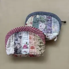 ハンドメイド未使用】パッチワーク お針箱 バニティポーチ&かぼちゃの