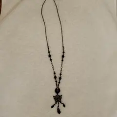 ANNA SUI　ネックレス　蝶　黒×紫系