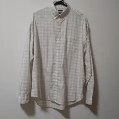 GAP The BIG Shirt チェック柄 長袖シャツ ベージュ Mのサムネイル
