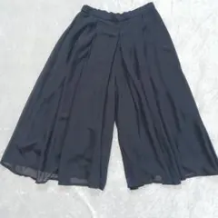 ジーナシス ワイドパンツ F 黒 個性的 きれいめ ゆったり オフィカジ 無地