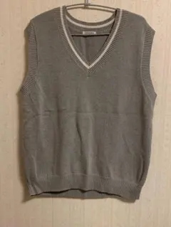 【美品/1度のみ着用】Honeysハニーズ ライン入りベスト グレー〈Mサイズ〉