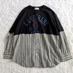 CUBE SUGAR リメイク風 切替Tシャツ プルオーバー カットソー×シャツ