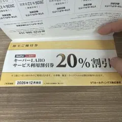 【迅速発送】VTホールディングス 株主優待券 キーパーラボ★20%割引券ほかのサムネイル