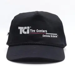 雰囲気系 ビンテージ キャップ トラッカー ロープ付 企業 刺繍 ロゴ ブラック