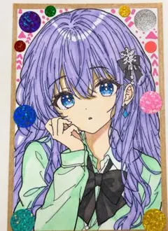 【夏帆♡かほ】オリジナルイラスト 女の子 イラスト　コピック 1点もの 原画
